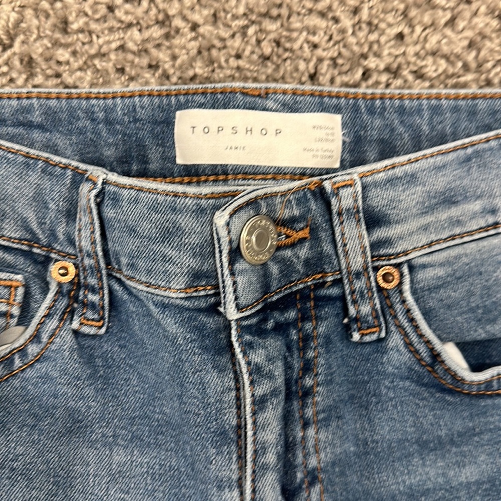 Topshop Ripped Blue Jeans - Picture 3 of 3